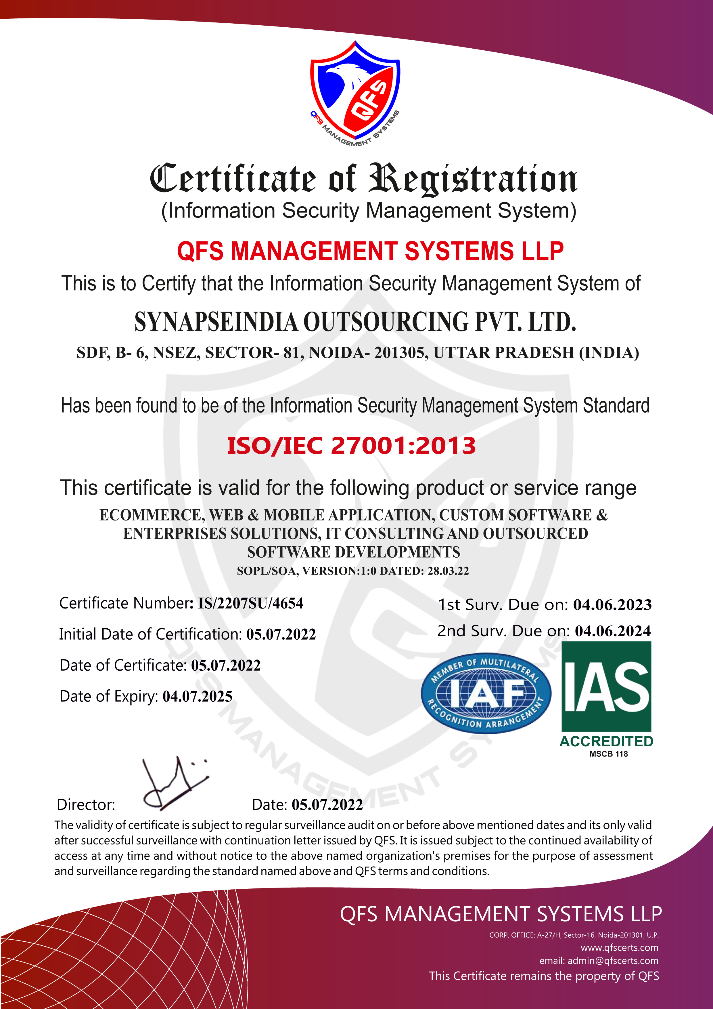 ISO IEC certificate