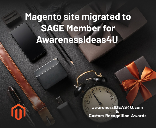 Magento ecommerce site migrated to SAGE Member for AwarenessIdeas4U 