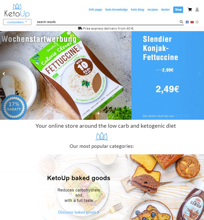  Shopify Website Development for Healthy Food Selling Retailer - Keto-Up
