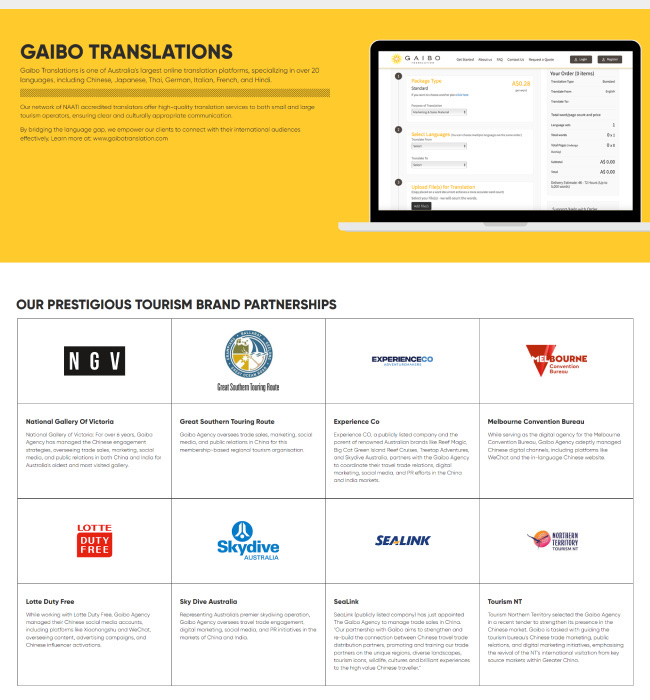  Business Website Development of Gaibo Agency using WordPress and HTML