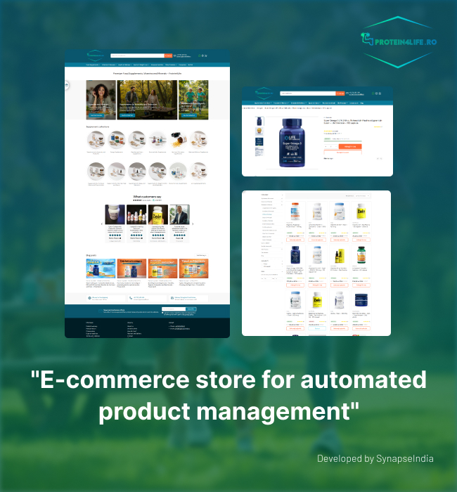 Shopify website for 'Protein4Life' in Romania