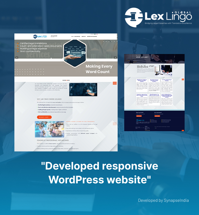 WordPress website for 'Lex Lingo Global' in Qatar