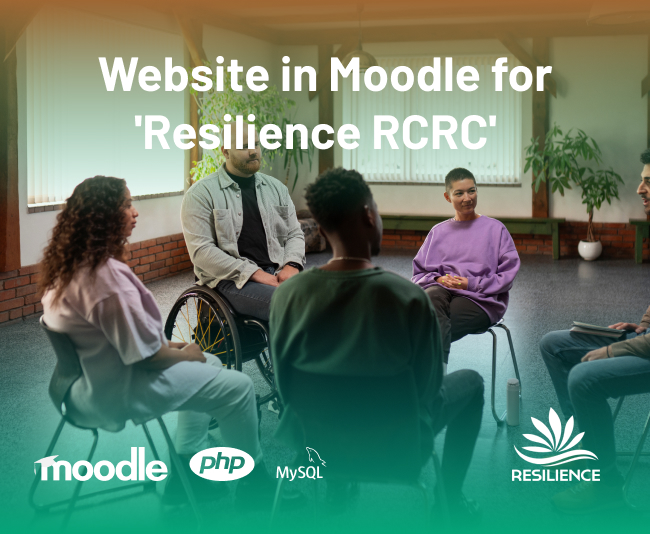 Moodle website developed for 'Resilience RCRC' Canada  