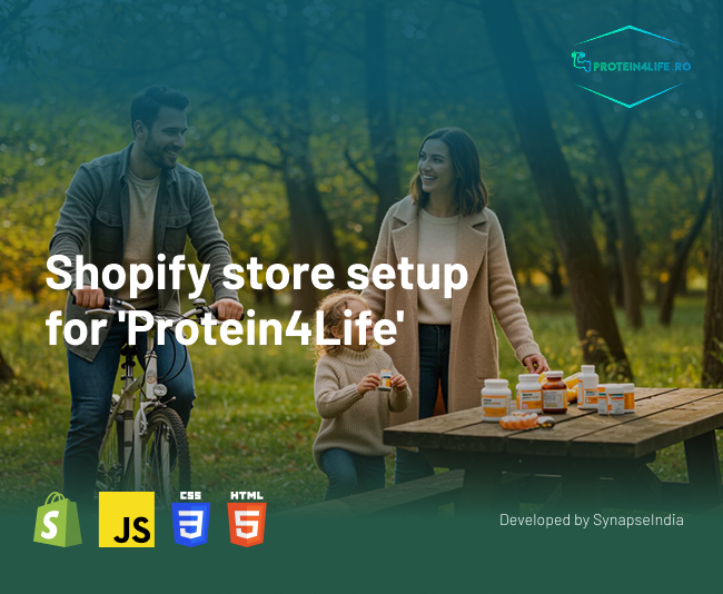 Shopify website for 'Protein4Life' in Romania