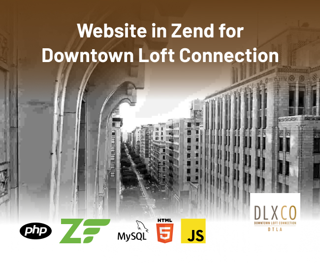 Website developed in Zend for Downtown Loft Connection in USA