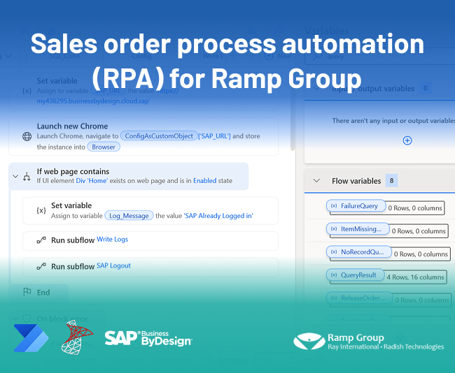 Sales order process automation using RPA for Ramp Group 