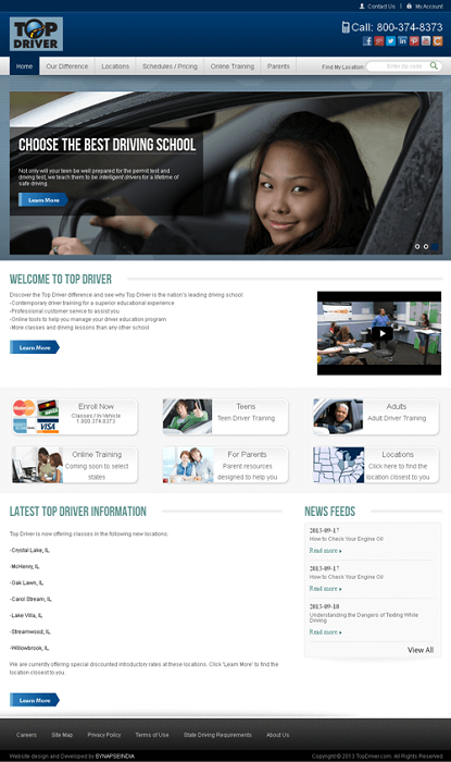 PHP Website for Education industry 'Top Driver' – Driving Course