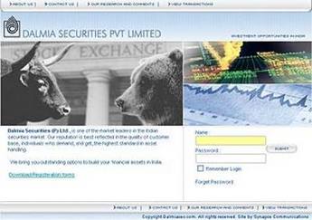 PHP Website for 'Dalmia' – Stock Market Investment Services