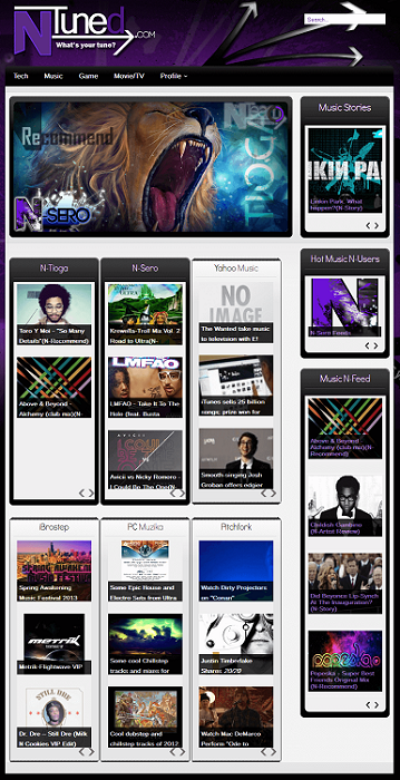 Joomla website for Entertainment 'NTuned' – Social Networking Platform