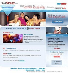 HTML Website for Entertainment 'VIPCrazy' – Club Event Services