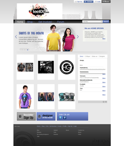 Website for Online T-shirt Seller 'Home Grown Clothing' Using HTML
