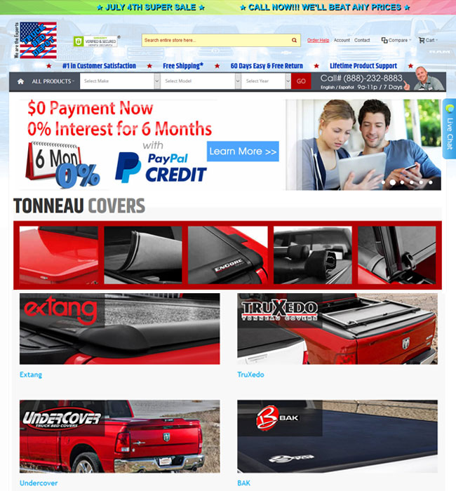 Enhancement of Magento Based eCommerce Website - Truck Bed Depot