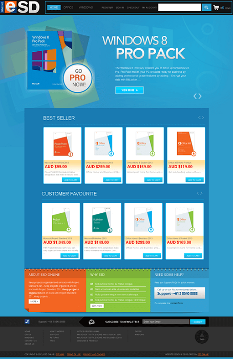 Magento Website for Retail 'ESD Online' – Sell Windows & Office Software