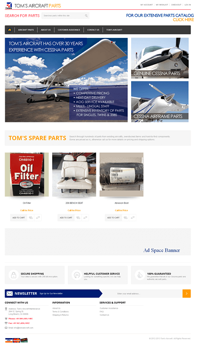 An Ecommerce Site to Deal in Aircraft Parts