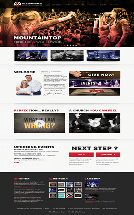 Religious Website in PHP for Mountaintop Ministries World Wide