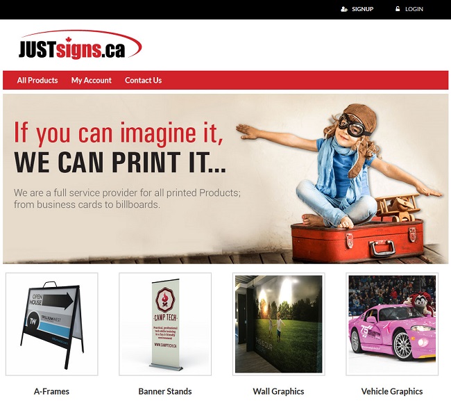 PHP Website for Digital Printing Services Provider 'JUSTsigns'