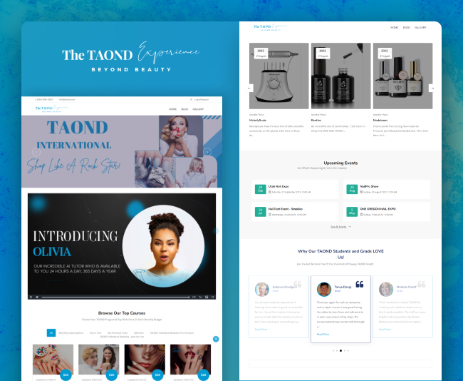 Moodle website developed for TAOND in Canada