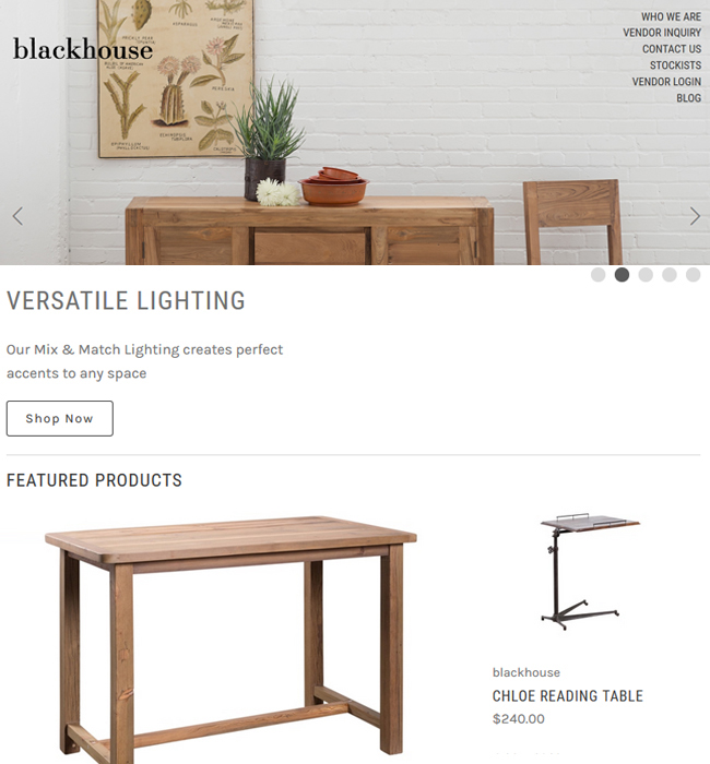 BigCommerce Website Enhancement for Furniture Industry in USA - Blackhouse