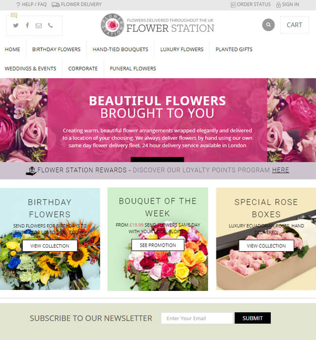 BigCommerce Website Development for Online Flower Shop, UK - Flower Station