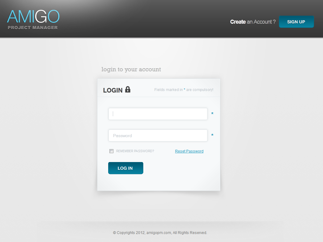  Dot Net Website for 'Amigo' – Online Project Management Platform