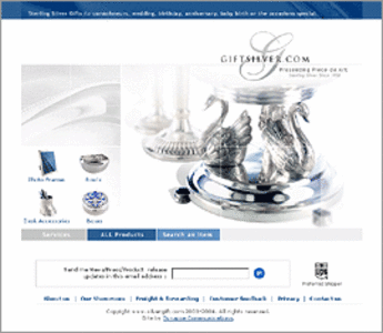  eCommerce Website for Silverware Manufacturers - Giftsilver