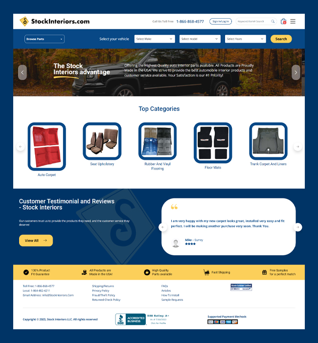 Stockinteriors New Ecommerce Website Development