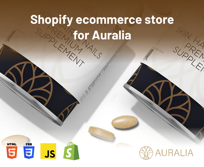 Shopify ecommerce store developed for Auralia in Ireland