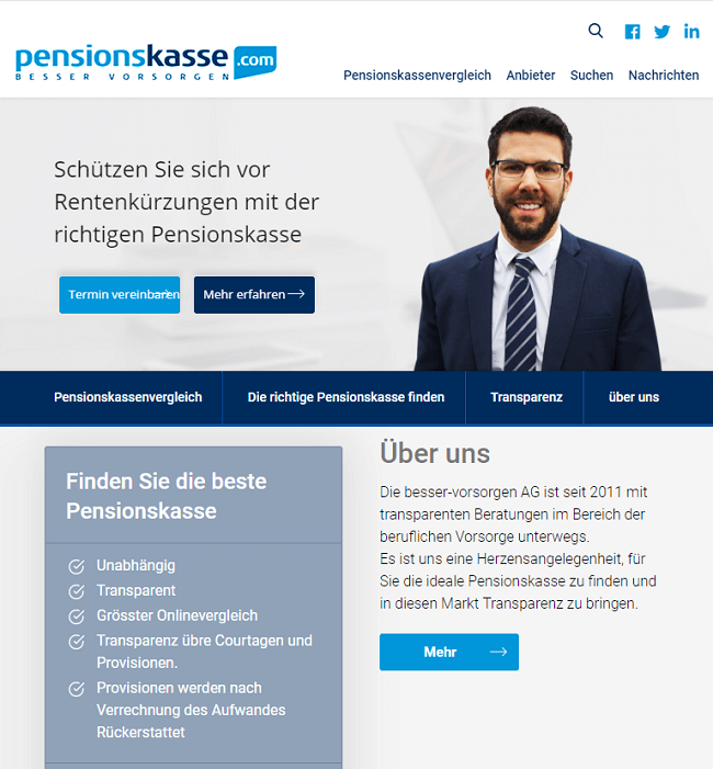 WordPress Website Development for Pensionskasse, Insurance company, Germany