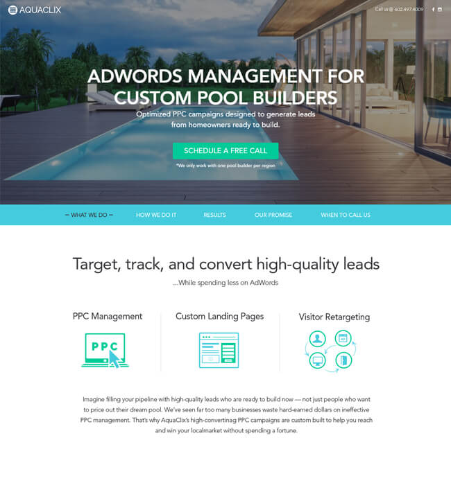 Responsive Website Development for Digital Marketing agency, USA – AquaClix