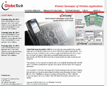  Website for Wireless Application Service Provider 'GlobeTech' Using HTML