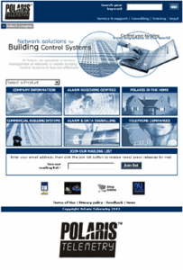  Website for Network Solutions Provider 'Polaris Telemetry' Using HTML
