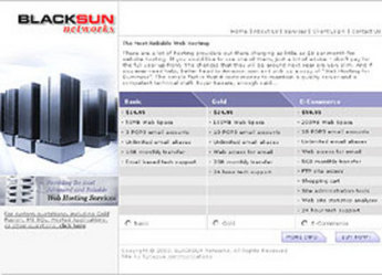  HTML Website for Web Hosting Services Provider 'Blacksun Networks'