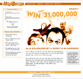  HTML Website for 'MegaSweeps' – Online Lottery Business