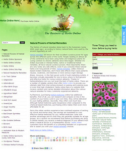 HTML Website for Healthcare 'Herbs Online Here' - Herbal Remedies