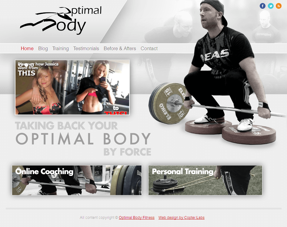 HTML Website for Healthcare 'Optimal Body' – Fitness Service Provider