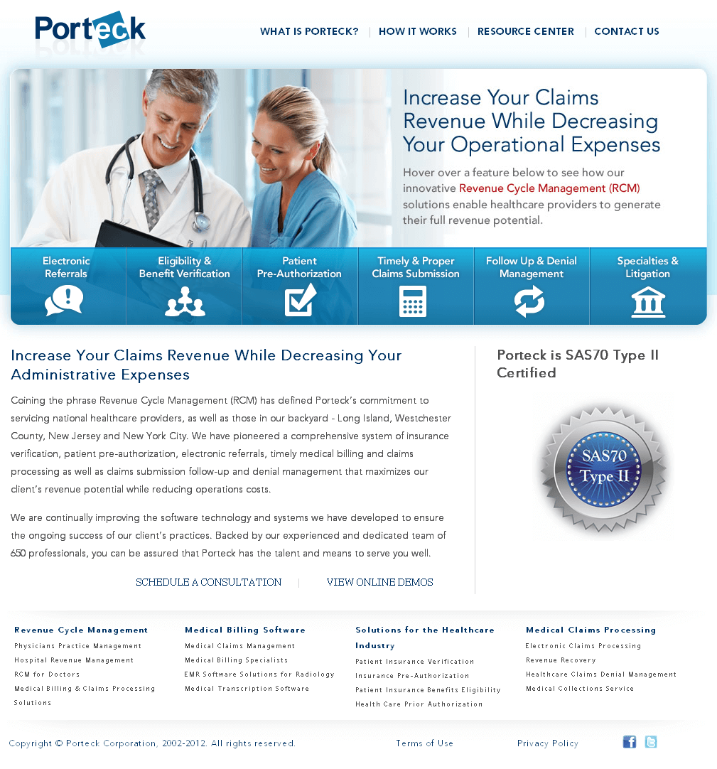 Development of Healthcare Service Website - Porteck
