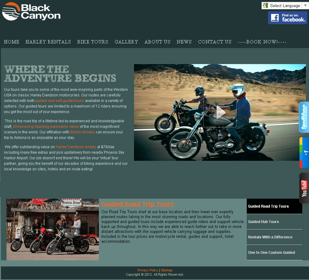 Development of Joomla Based Website - Black Canyon Tours