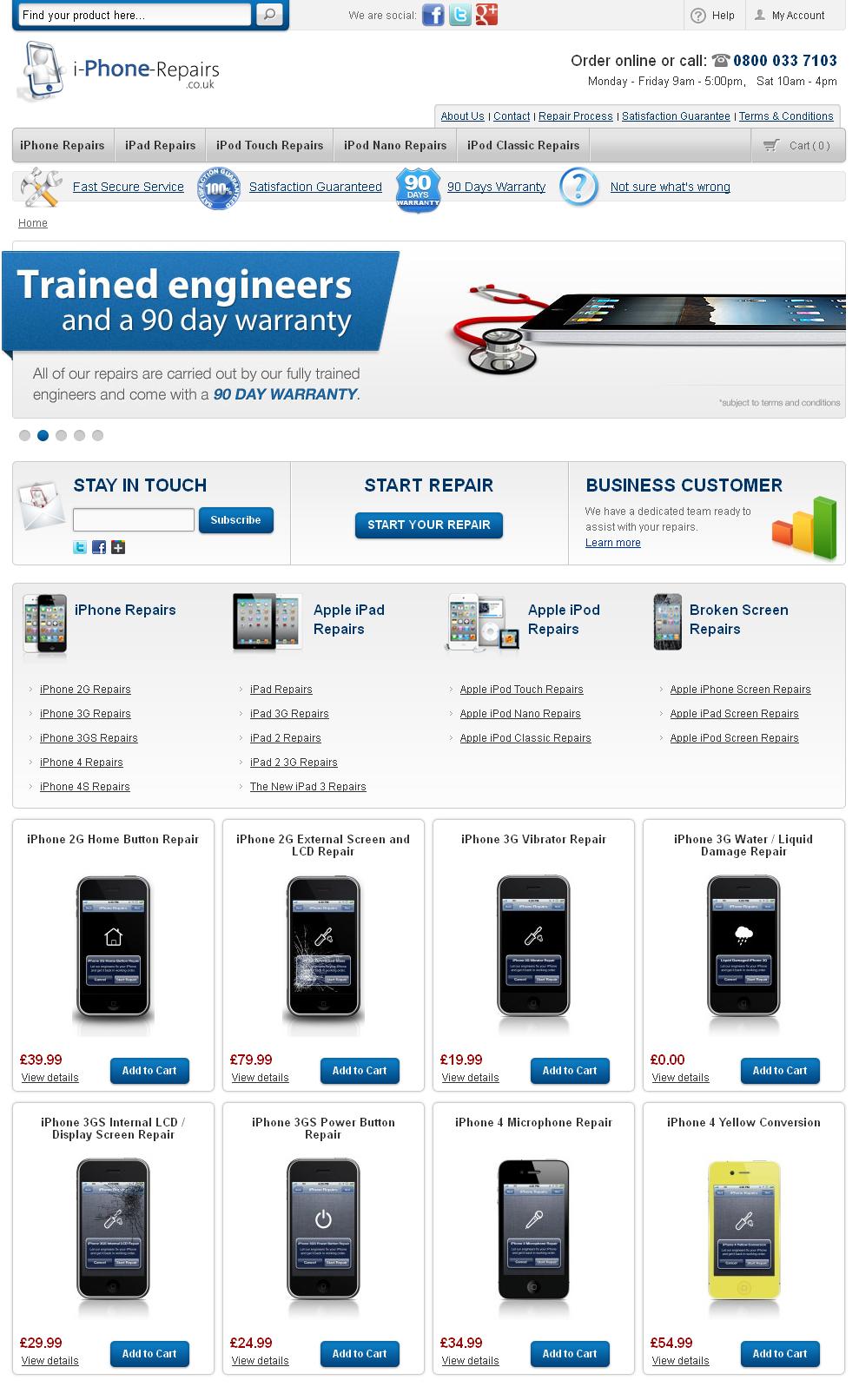  Magento Website for iPhone Repairs Service 'iPhone Repairs'
