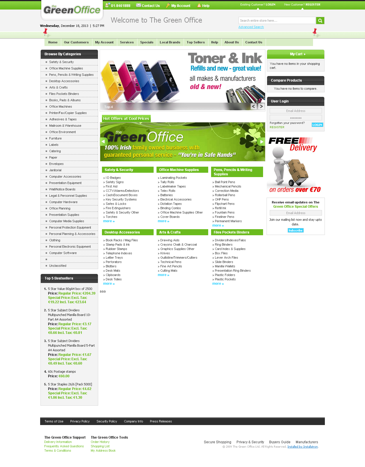 Magento Website for Online Stationary Products Seller 'GreenOffice'