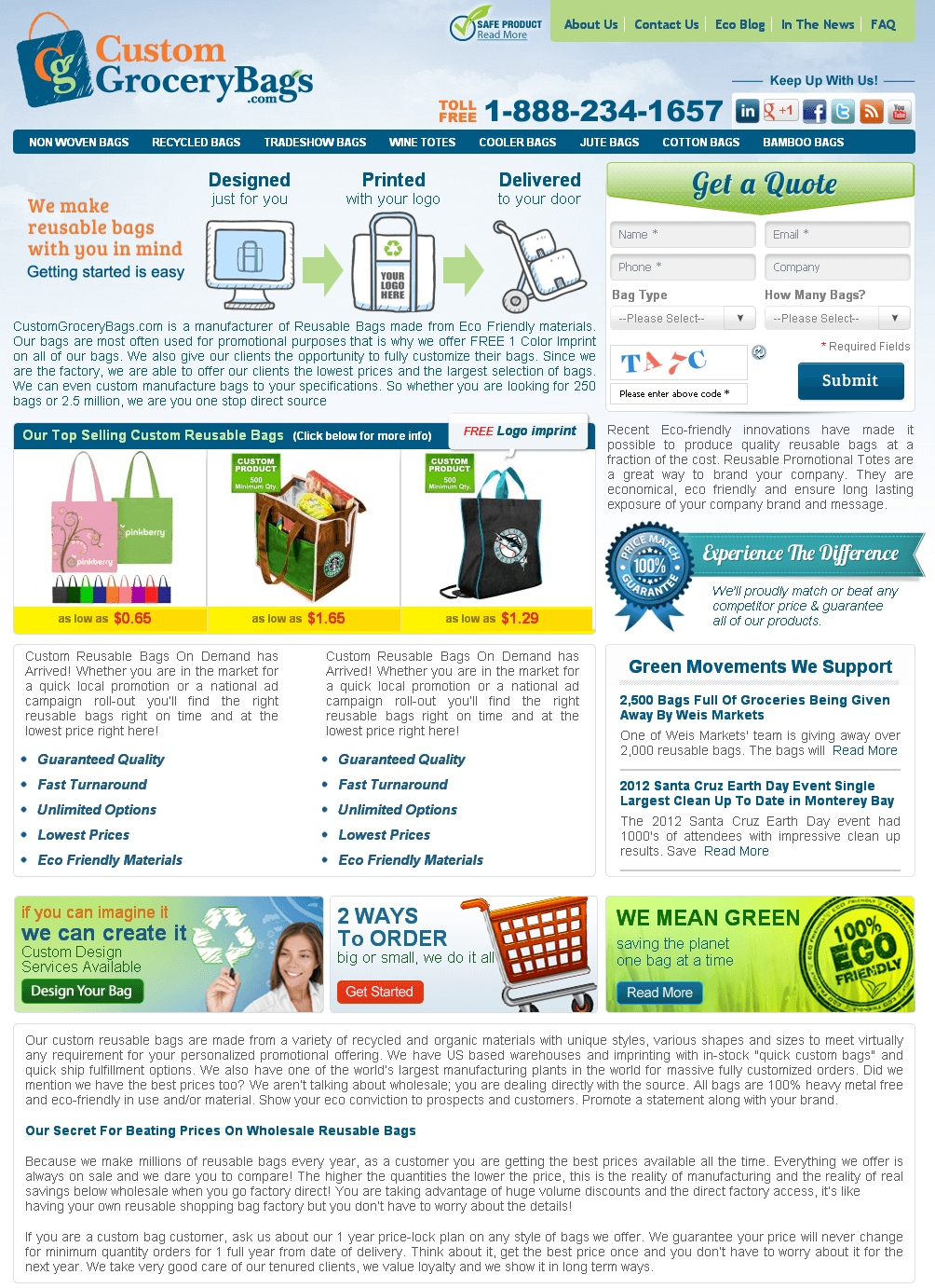 An Ecommerce Site for Selling Reusable Bags