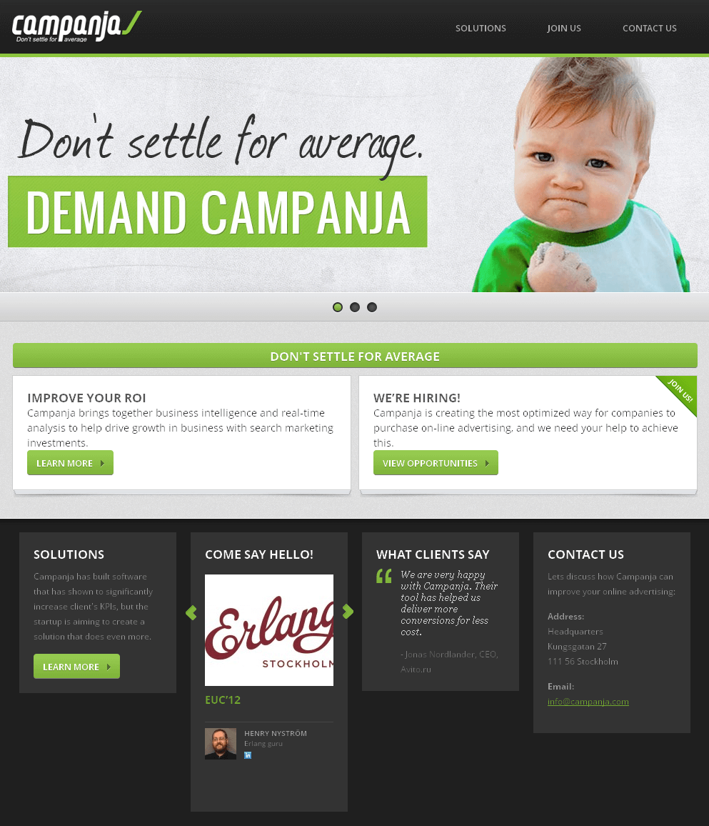 Website for Business Analyst & Promoter 'campanja' Using PHP