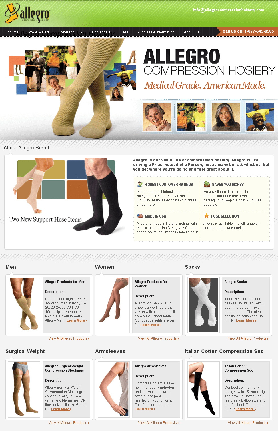  Website for 'Allegro' Using PHP- Compression Stockings & Socks