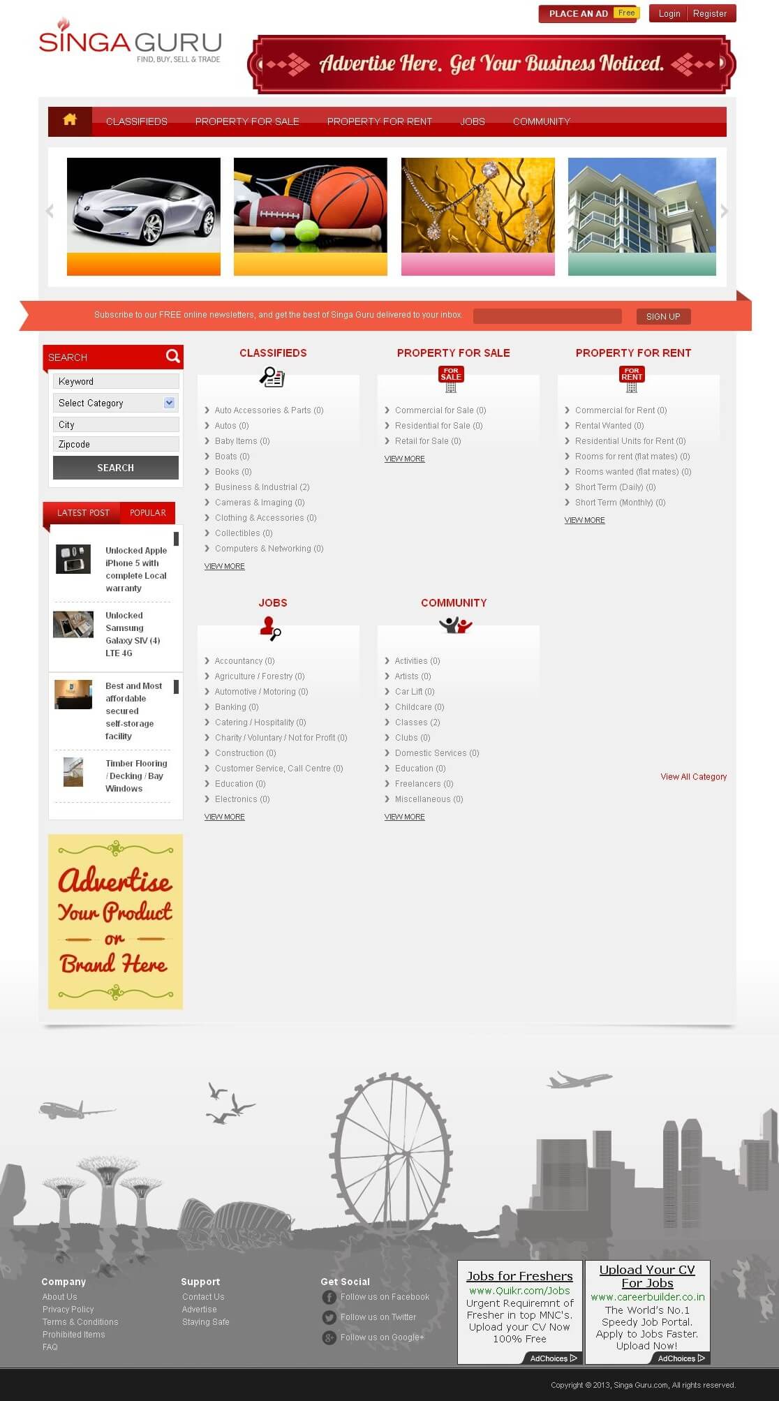 Website for Consumer 'Singa Guru' Using PHP – Classified Posting