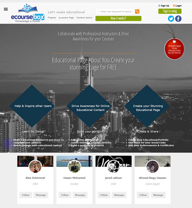  ecourse Box - A Website for Online Courses