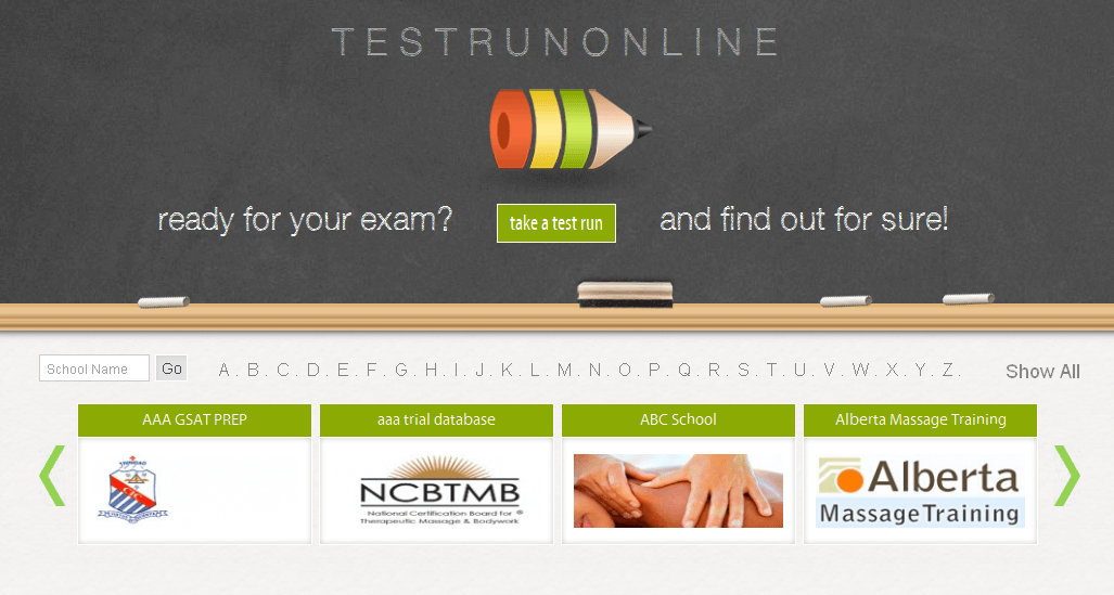  PHP Website for Education 'Test Run Online' – Exam Preparation