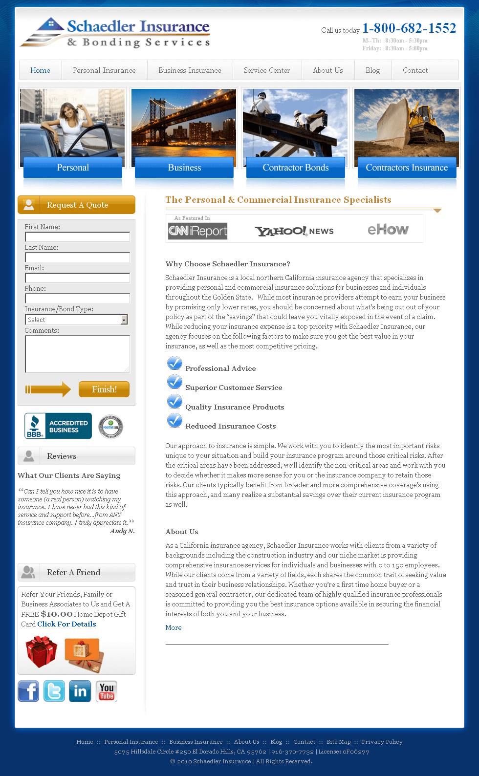 A Website of an Insurance Agency