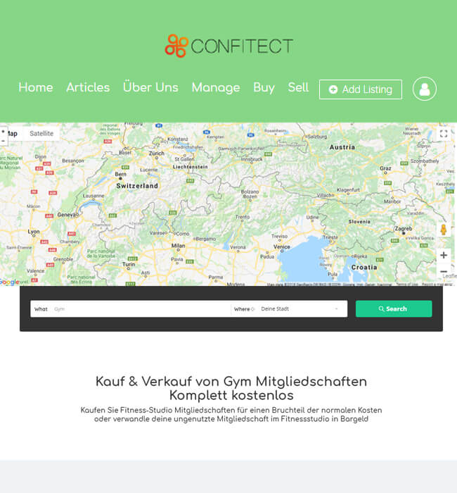  WordPress Website Development for Fitness Industry, Switzerland - CONFITECT