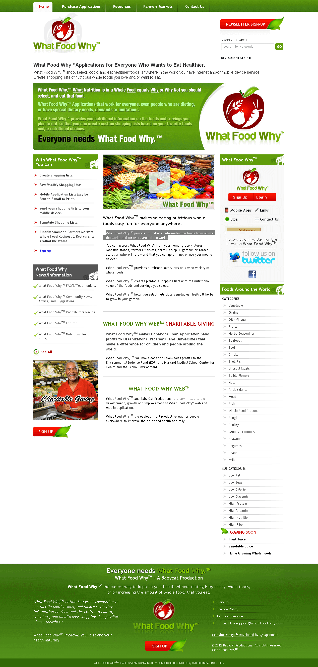 PHP Website for Healthcare Industry 'What Food Why'