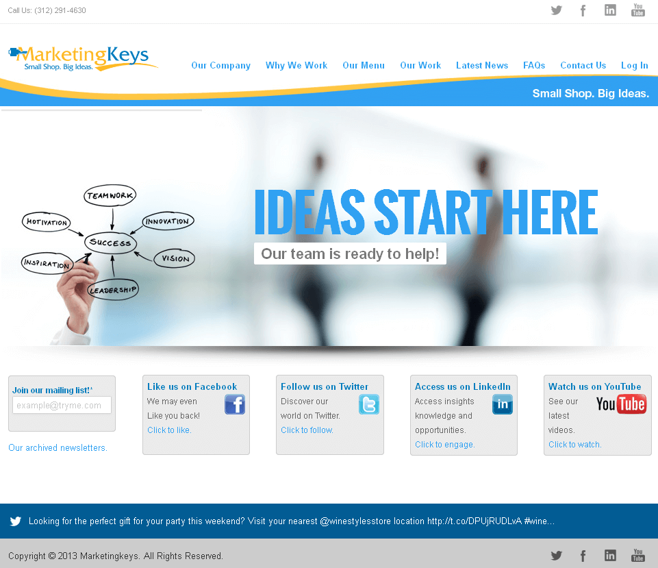 Website for 'MarketingKeys' Using PHP - Advertising Agency