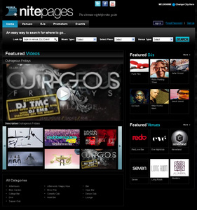 Website for Entertainment 'nitepages' Using PHP – DJ & Venues Listings